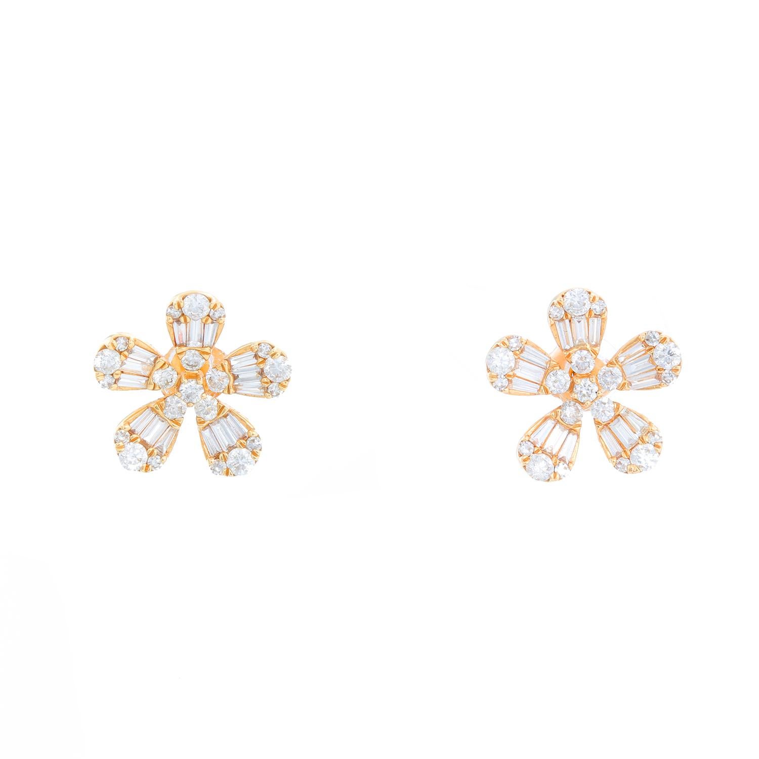 Boucles d'oreilles fleuries en diamant KC Design 1,51 cts. Pour femmes en vente