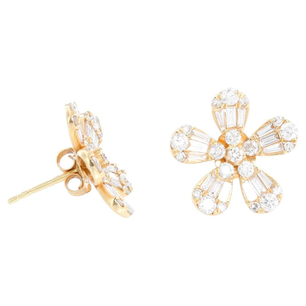 Boucles d'oreilles fleuries en diamant KC Design 1,51 cts. en vente