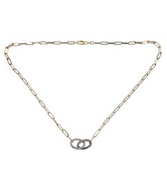 KC Designs 14K Yellow and White Gold Diamond Paperclip Necklace #24875