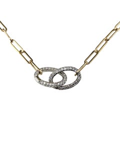 KC Designs 14K Yellow and White Gold Diamond Paperclip Necklace #24875