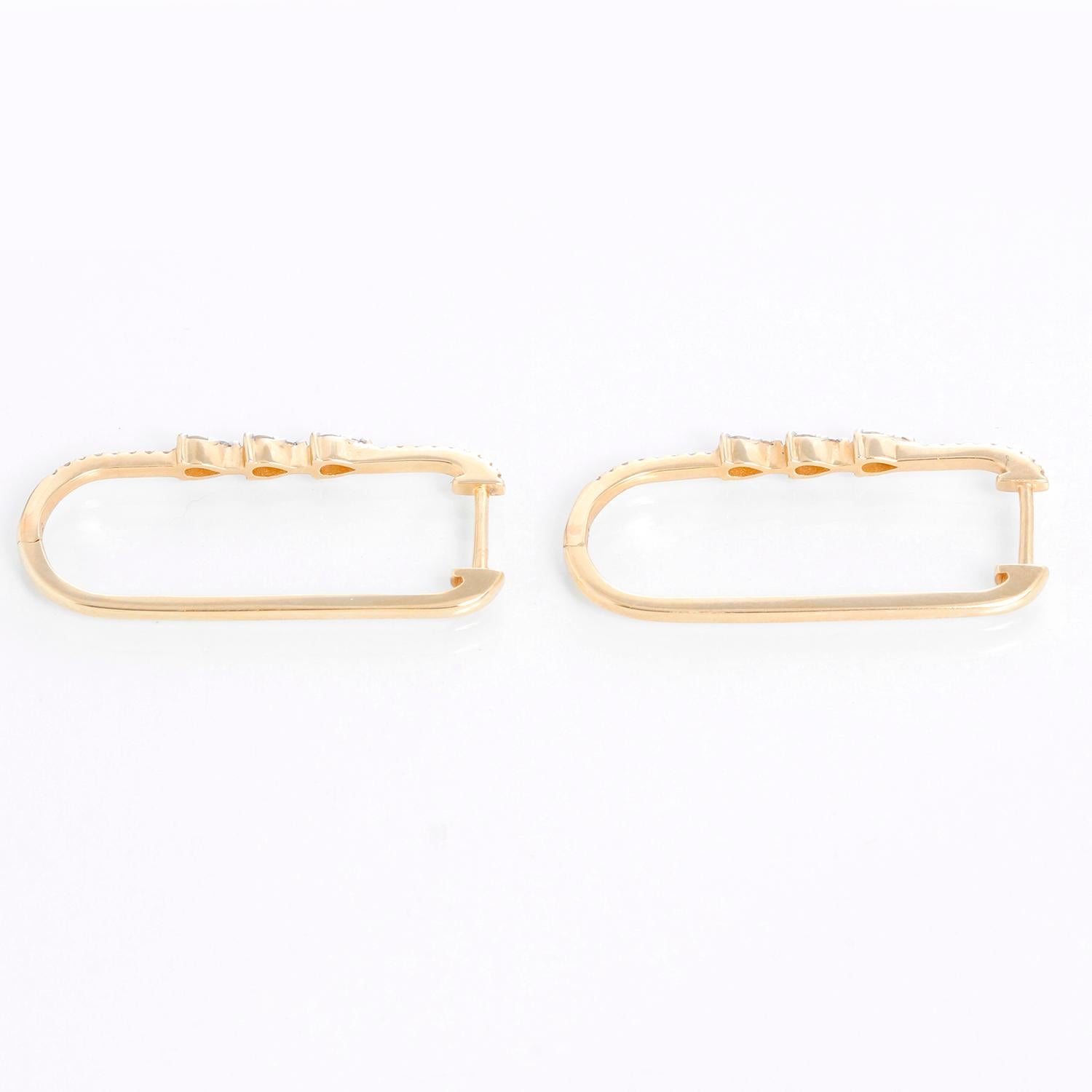 KC Designs Boucles d'oreilles en or jaune 14K avec diamants Pour femmes en vente