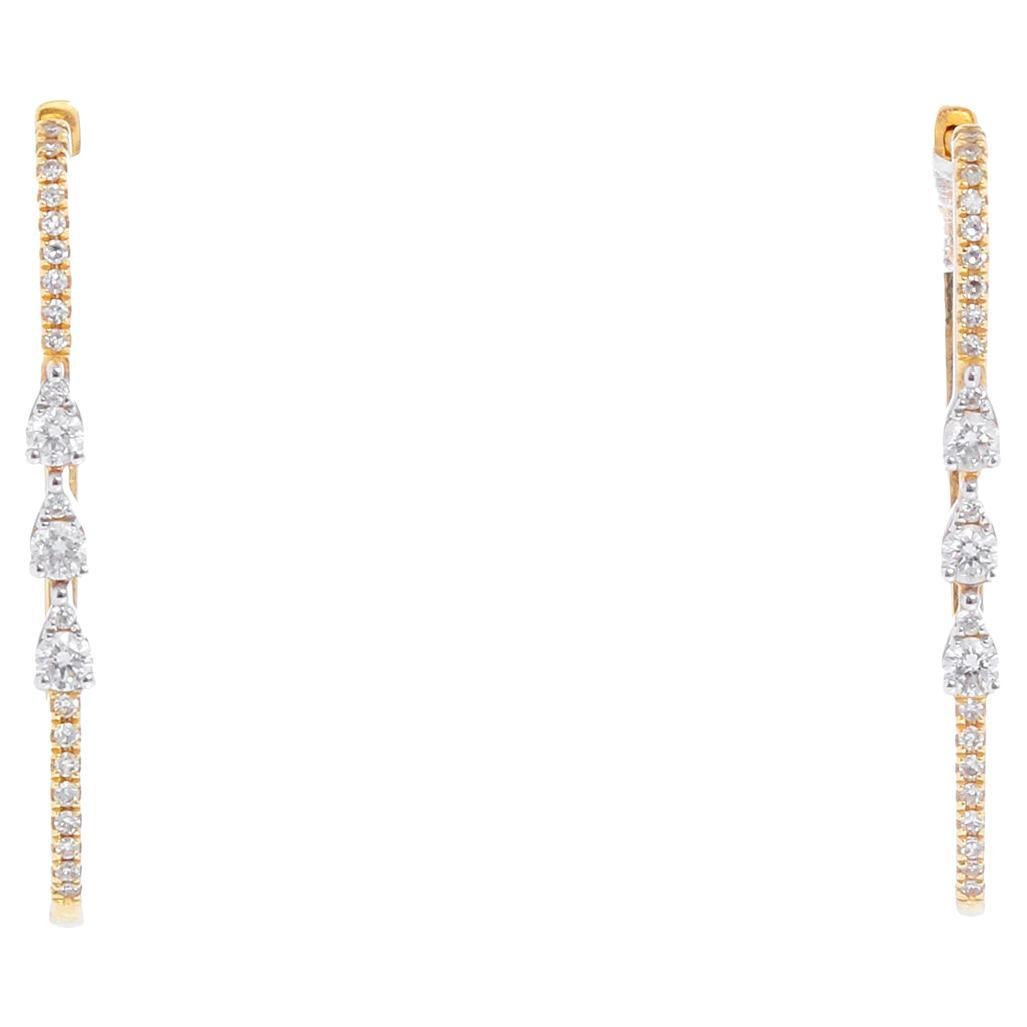 KC Designs 14K Yellow Gold Diamond Earrings For Sale