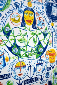 "Bornholm" Denmark-inspired, female nude, text, iconography, folklore