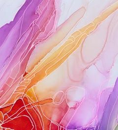 Tutti i colori portano a...? - Pittura astratta originale a inchiostro su tavola di plastica, 2019