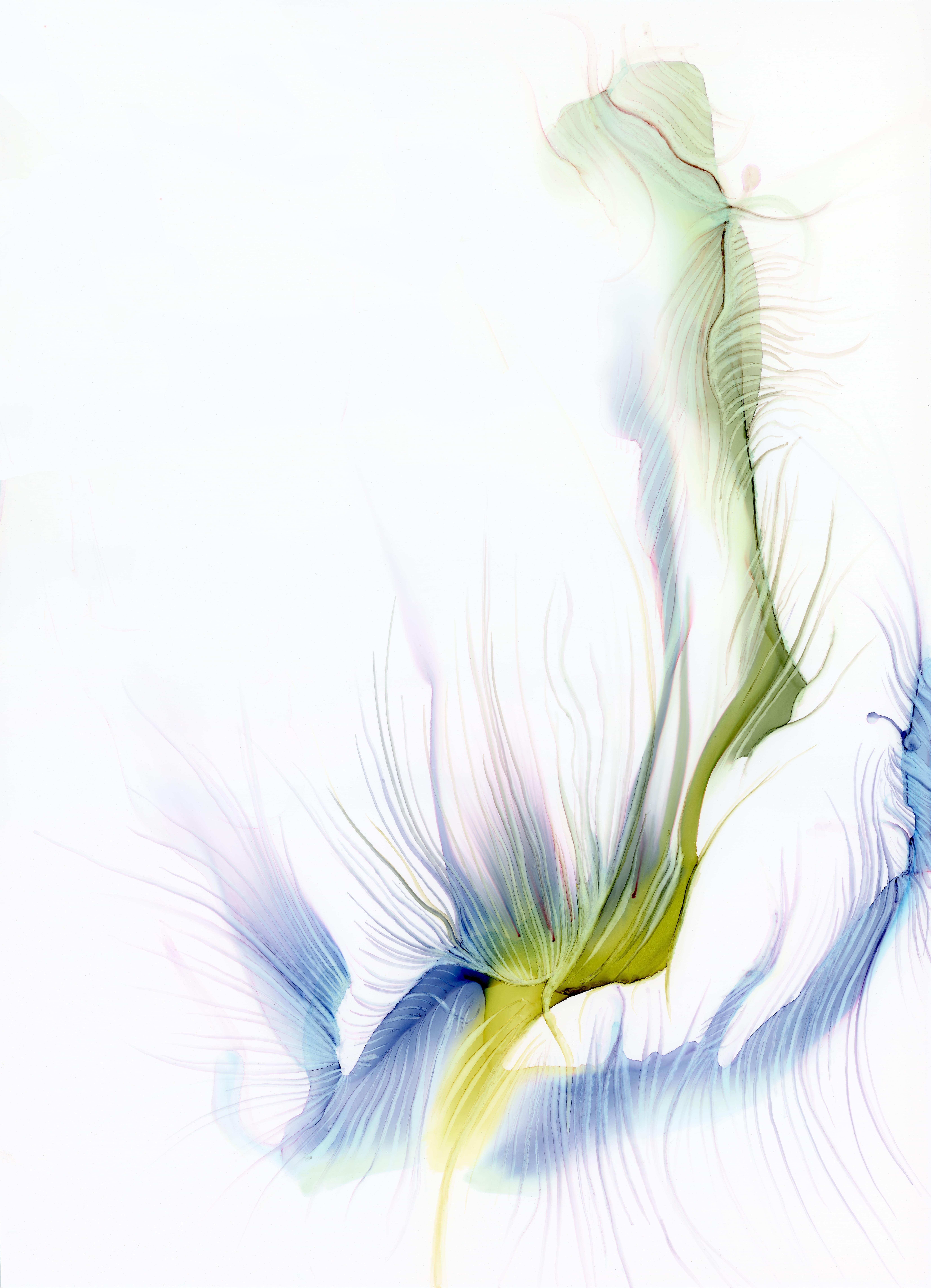 Abstract Painting di KC Pollak - Gloriosamente delicato, pittura astratta a inchiostro, 2019