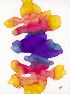 Felicità, pittura ad inchiostro astratta, 2019