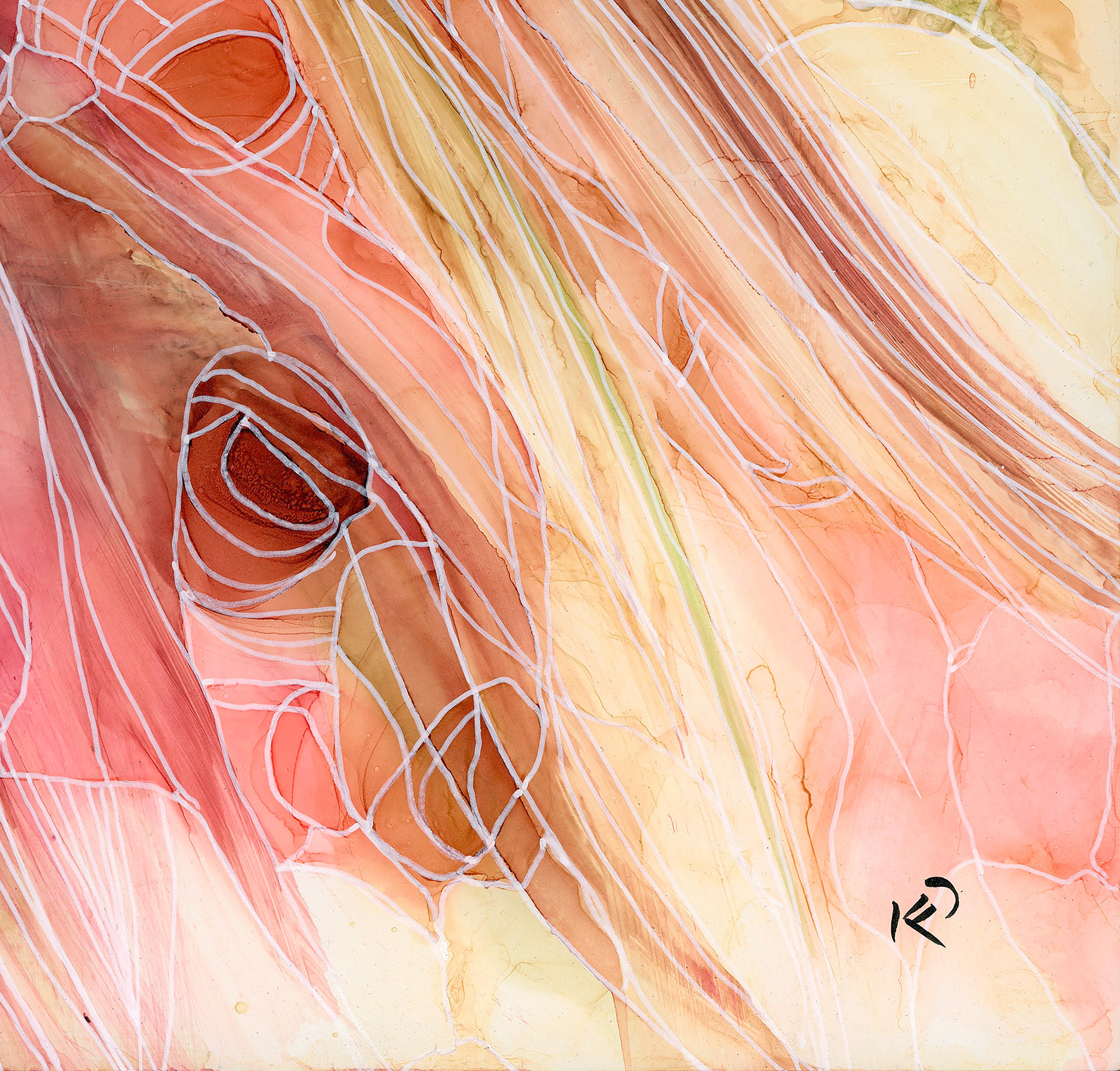 Rose, opera originale su carta, 2018 - Painting Astratto di KC Pollak