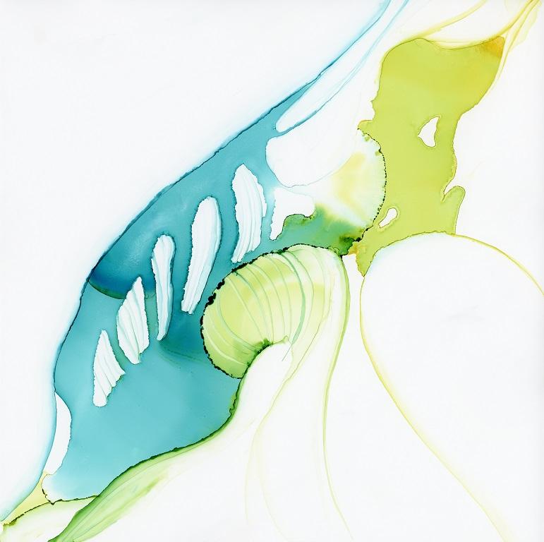 KC Pollak Abstract Painting – Rauch und Knochen, Abstraktes Tuschegemälde, 2021