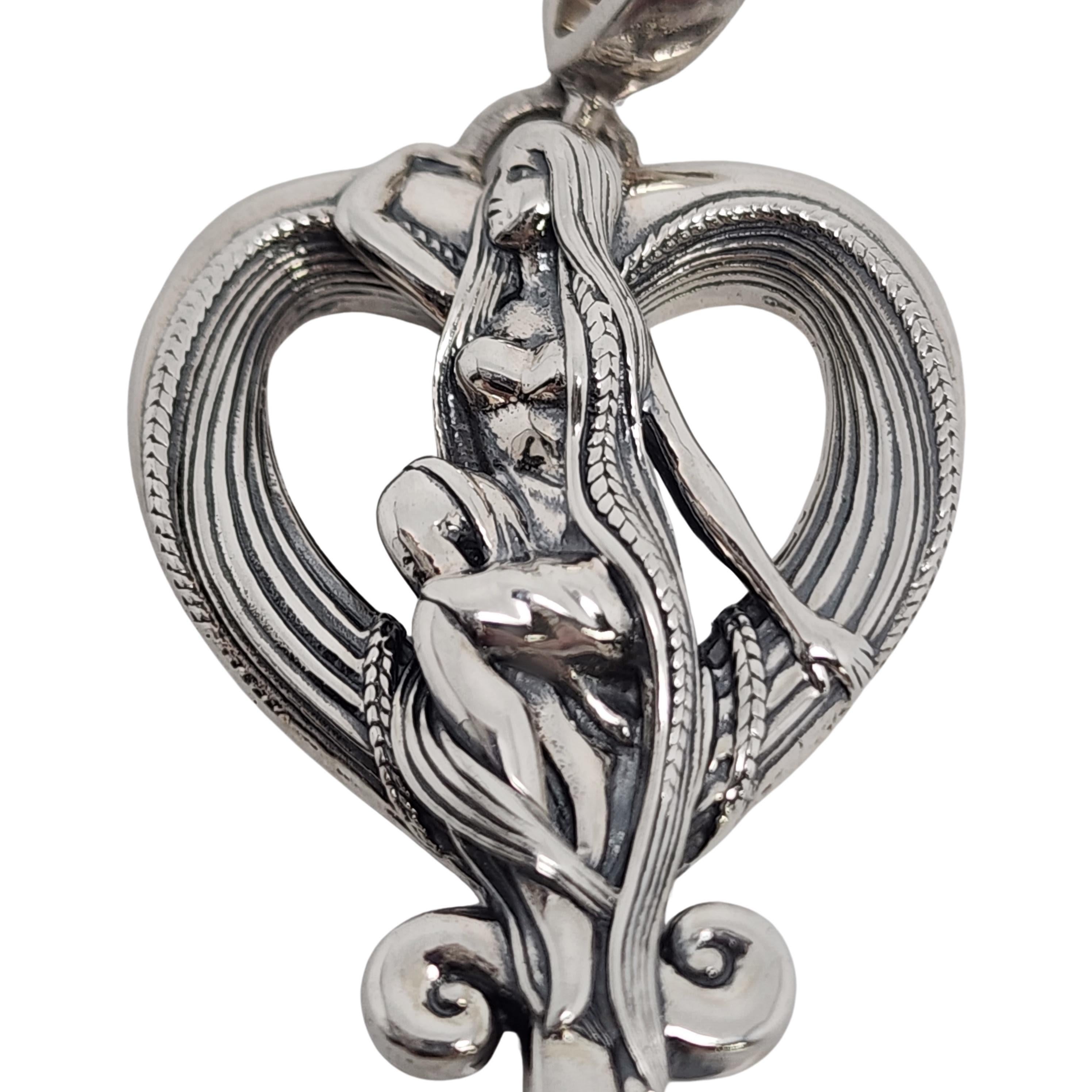 Women's KC Studio Barry Kieselstein-Cord Sterling Silver Rapunzel Love Pendant #16435 For Sale
