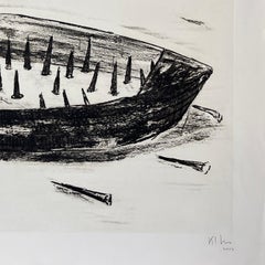"Bote con espinas" 2003 original hand signed engraving aquatint 29x42in