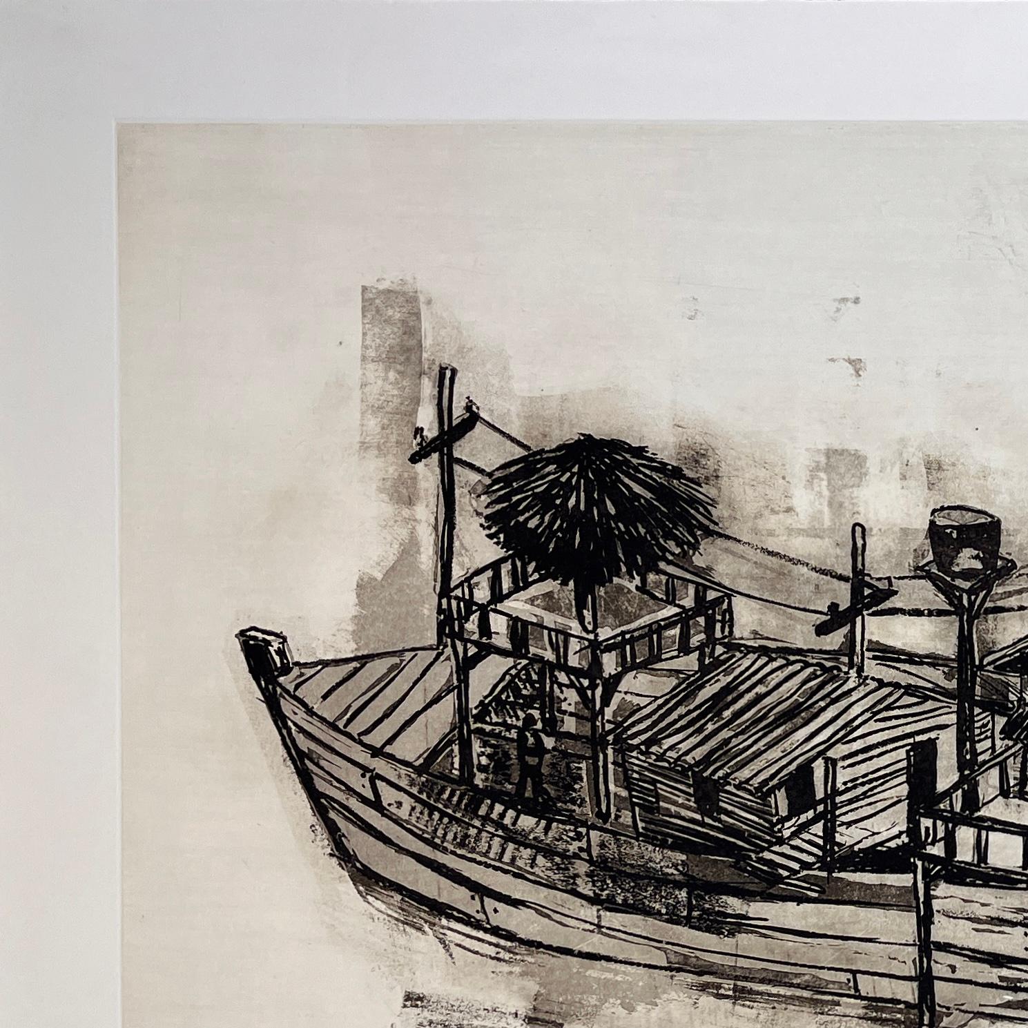 Kcho (Alexis Leiva Machado), (Cuba, 1970)
'Fabelas', 2003
engraving, sugarlift on paper
28.8 x 41.3 in. (73 x 104.8 cm.)
Ref: KCH-108