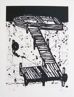 "Embarcadero" (Pier) 2003 grabado al aguatinta firmado a mano impresión de edición limitada