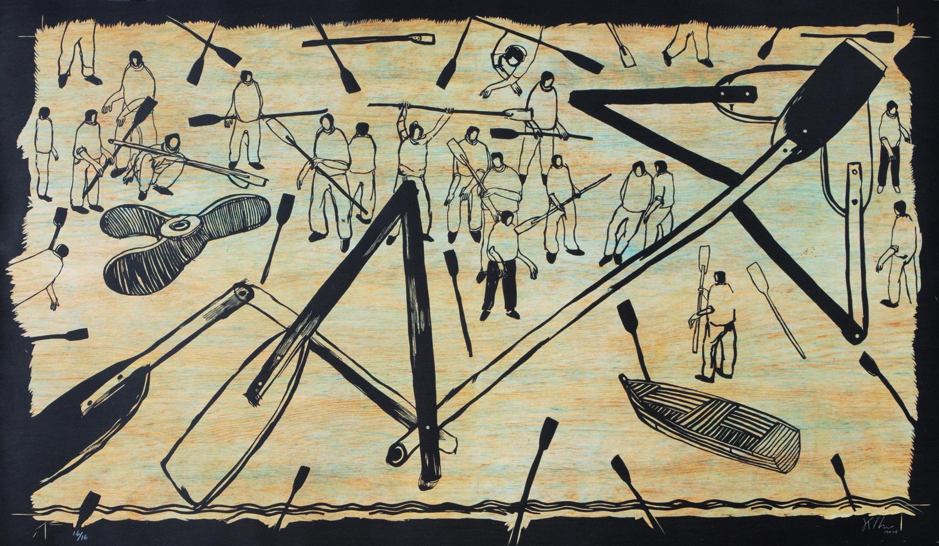 Alexis Kcho Leiva (Cuba, 1970)
'Untitled', 2005
woodcut on paper Velin Arches 300 g.
45.9 x 78.4 in. (116.5 x 199 cm.)
Edition of 30
ID: KCH-114
Unframed
