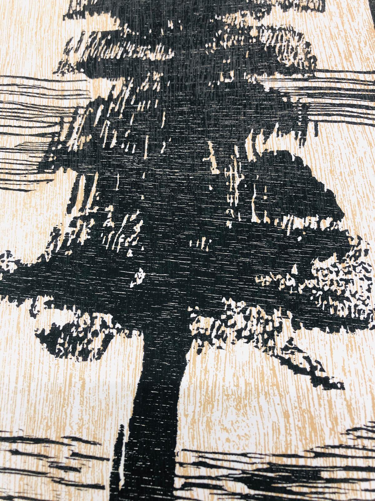 Kcho, Untitled I, 2019 Original Woodcut 45x31in landscape abstract povera art - Print by KCHO (Alexis Leyva Machado)