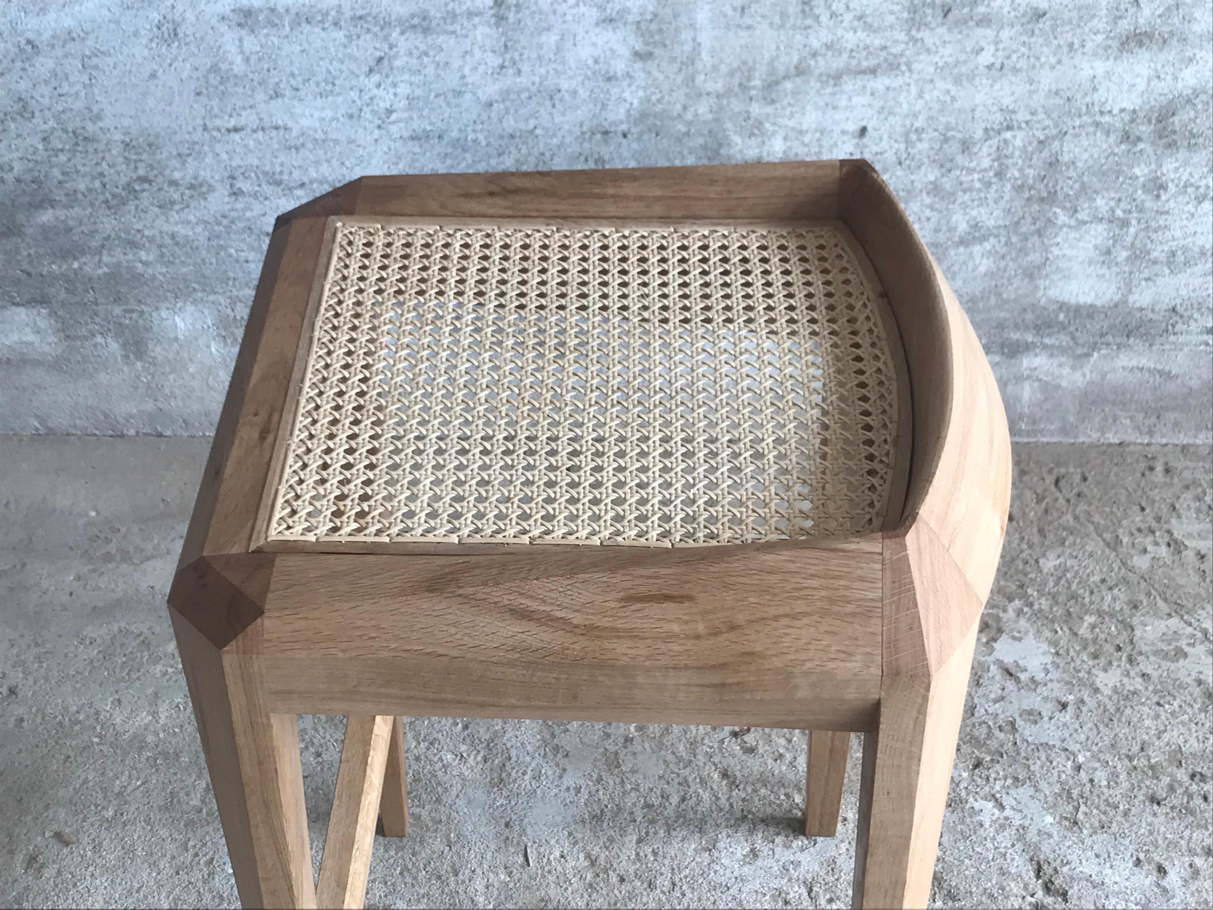 Contemporary KD Stool a Sculptural Rattan Weaved Top Bar Stool by Tomaz Viana For Sale