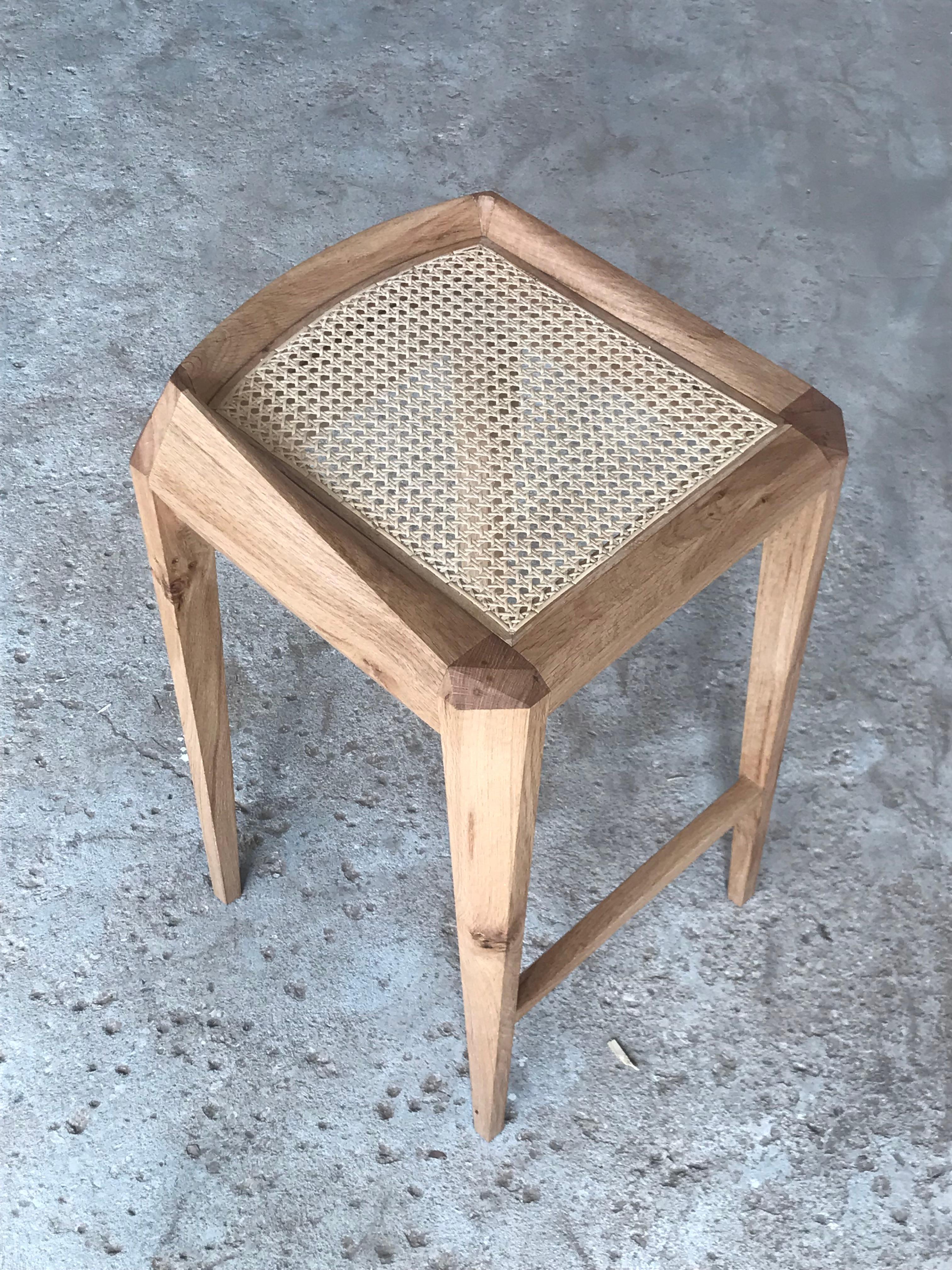 KD Stool a Sculptural Rattan Weaved Top Bar Stool by Tomaz Viana For Sale 1