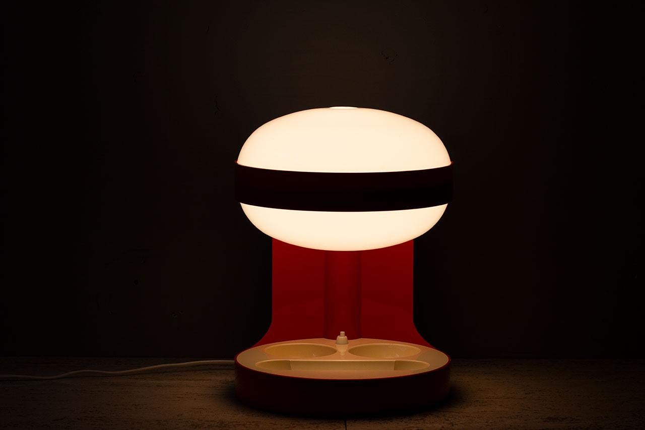 KD29 Table Lamp by Joe Colombo in Red, Mid-Century, Space Age, Vintage 2