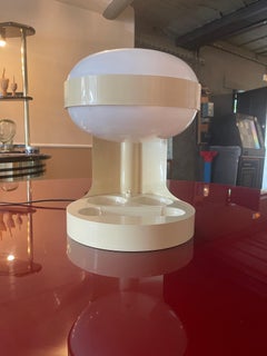 KD29 Table Lamp by Joe Colombo, Kartell 1970, White, Mid-Century, Space Age, Vtg