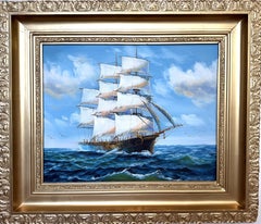 Vintage Oil Painting Tall Ship Seascape Signed K. Dossi Maritime Marine Art