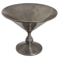 KE & Co, pewter bowl with ball & claw decor, Swedish Grace 1930