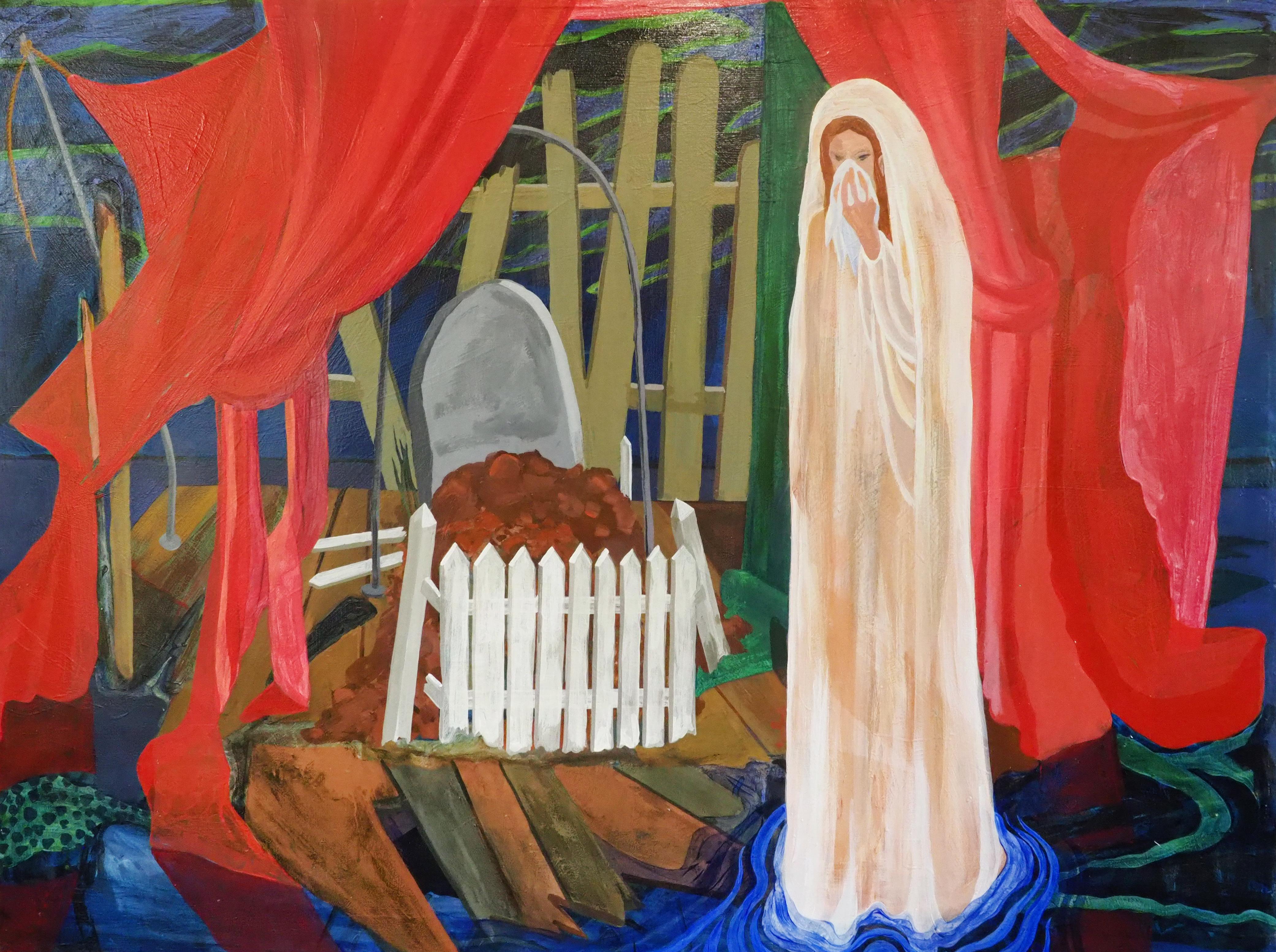 Burial of Red Clay Poet I - Painting by Ke Francis