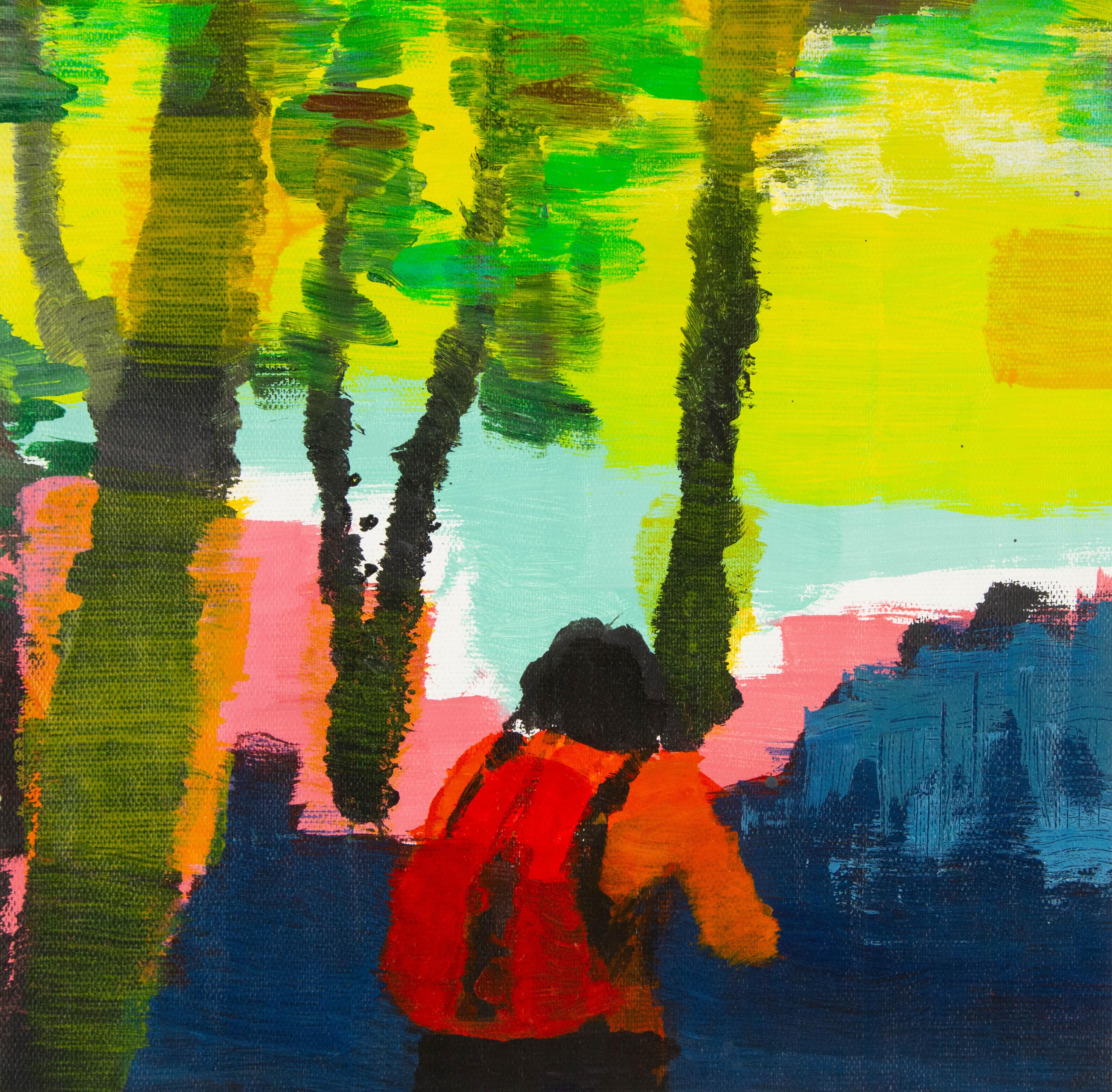  Title: Dialogue III
 Medium: Oil on canvas
 Size: 12 x 12 inches
 Frame: Framing options available!
 Condition: The painting appears to be in excellent condition.
 Note: This painting is unstretched
 Year: 2015
 Artist: Ke Yang
 Signature: Signed
