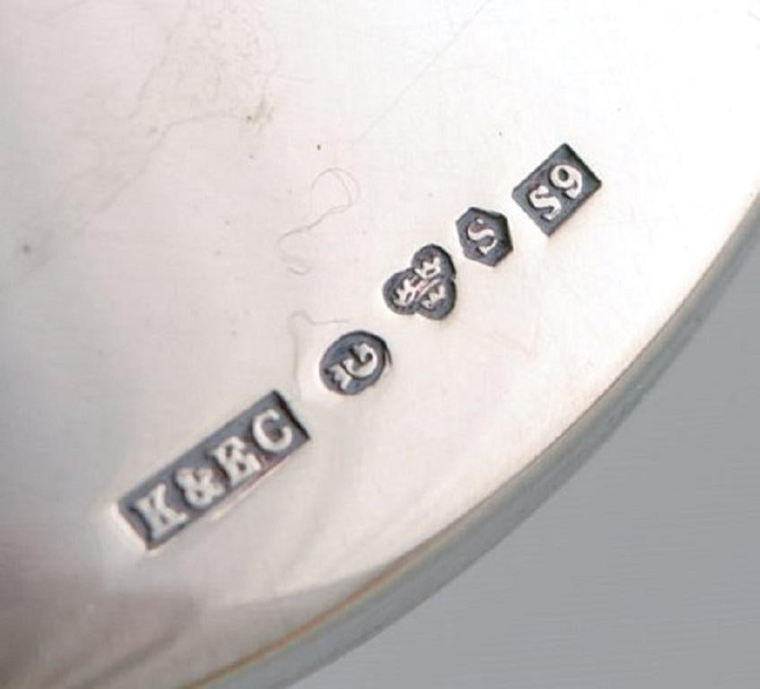 K&EC, Sweden, Twelve Modernist Cocktail Glasses in Silver 830, Dated 1968 In Good Condition In Copenhagen, DK