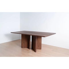 Solid Walnut Dining Table with Architectural Pedestal Base