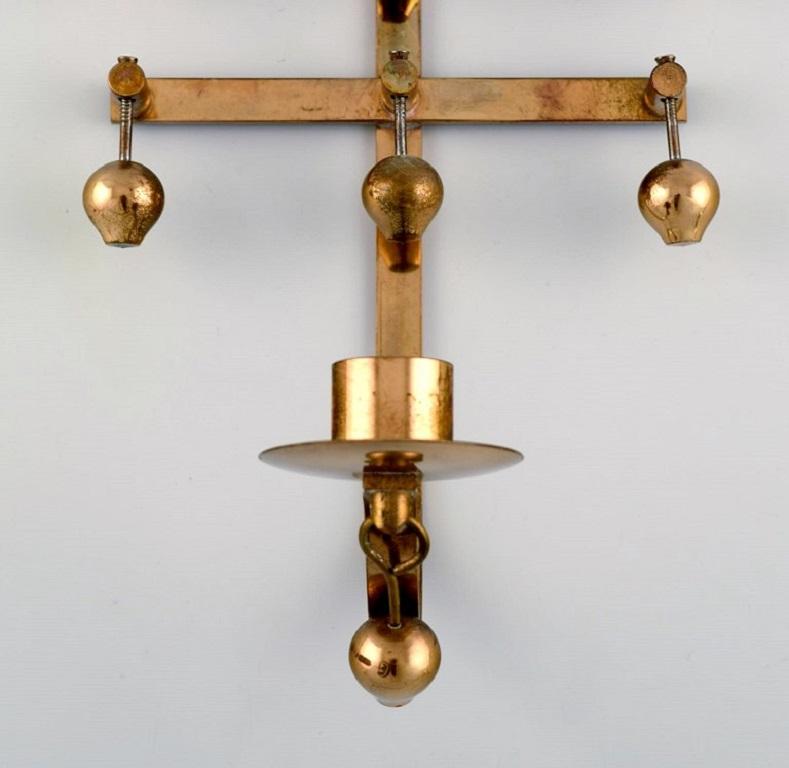 Swedish KEE MORA, Sweden, Wall Candlestick in Brass, 1960s / 70s For Sale