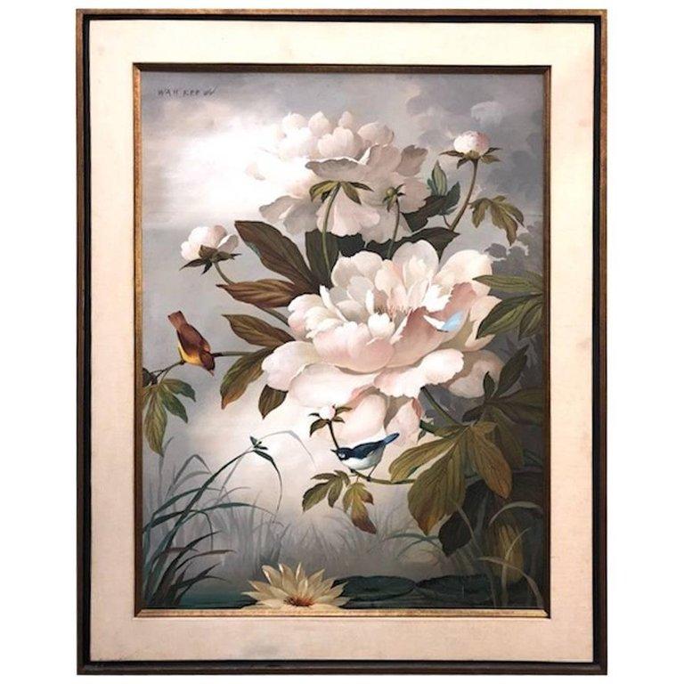 Kee Wu Wah Still-Life Painting – Garten Blumen