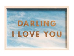 "Darling I Love You", text, quote, painting, c-print photograph, gold, blue sky