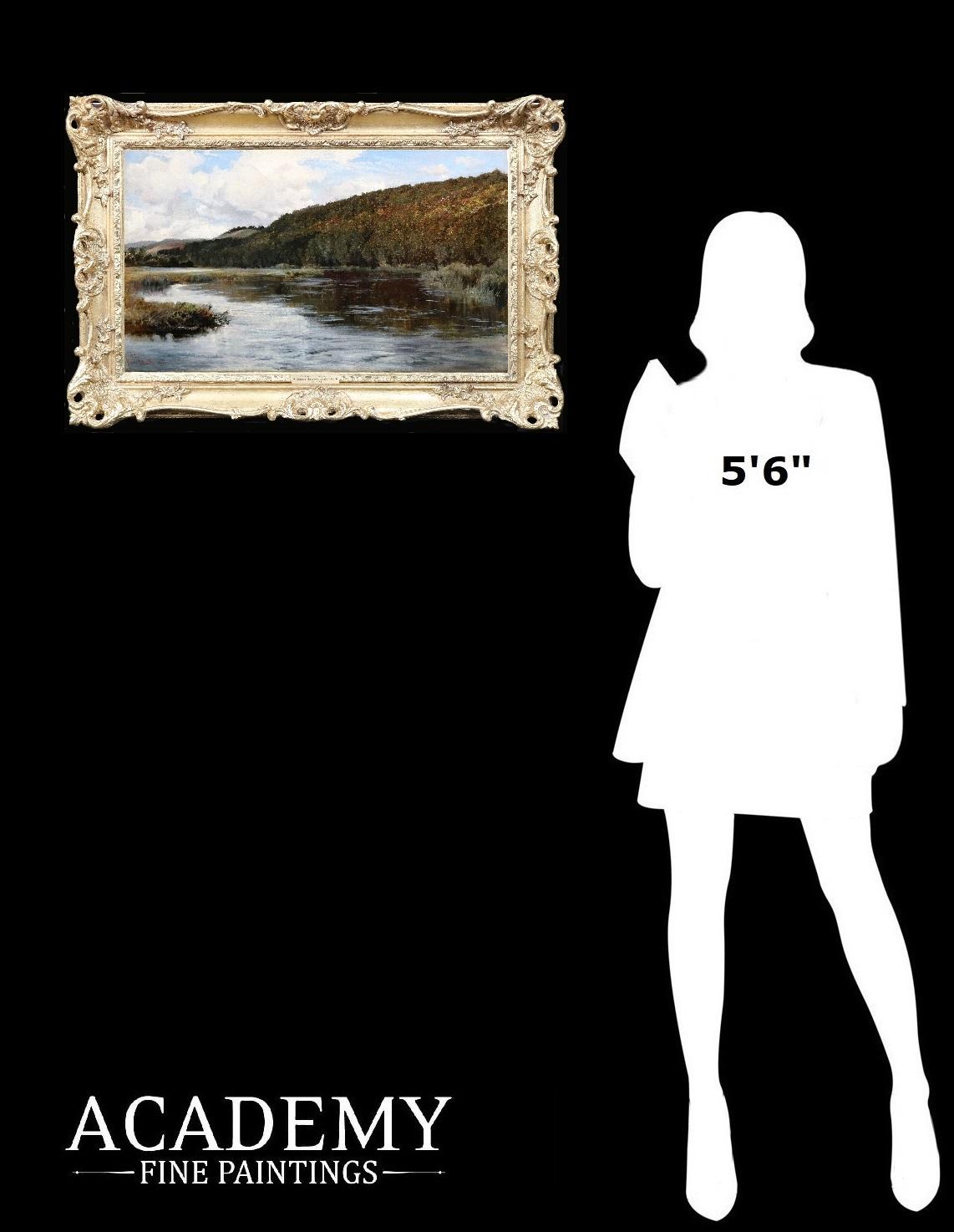 Die Themse bei Pangbourne - Ölgemälde aus dem 19. Jahrhundert Englische Flusslandschaft (Englische Schule), Painting, von Keeley Halswelle