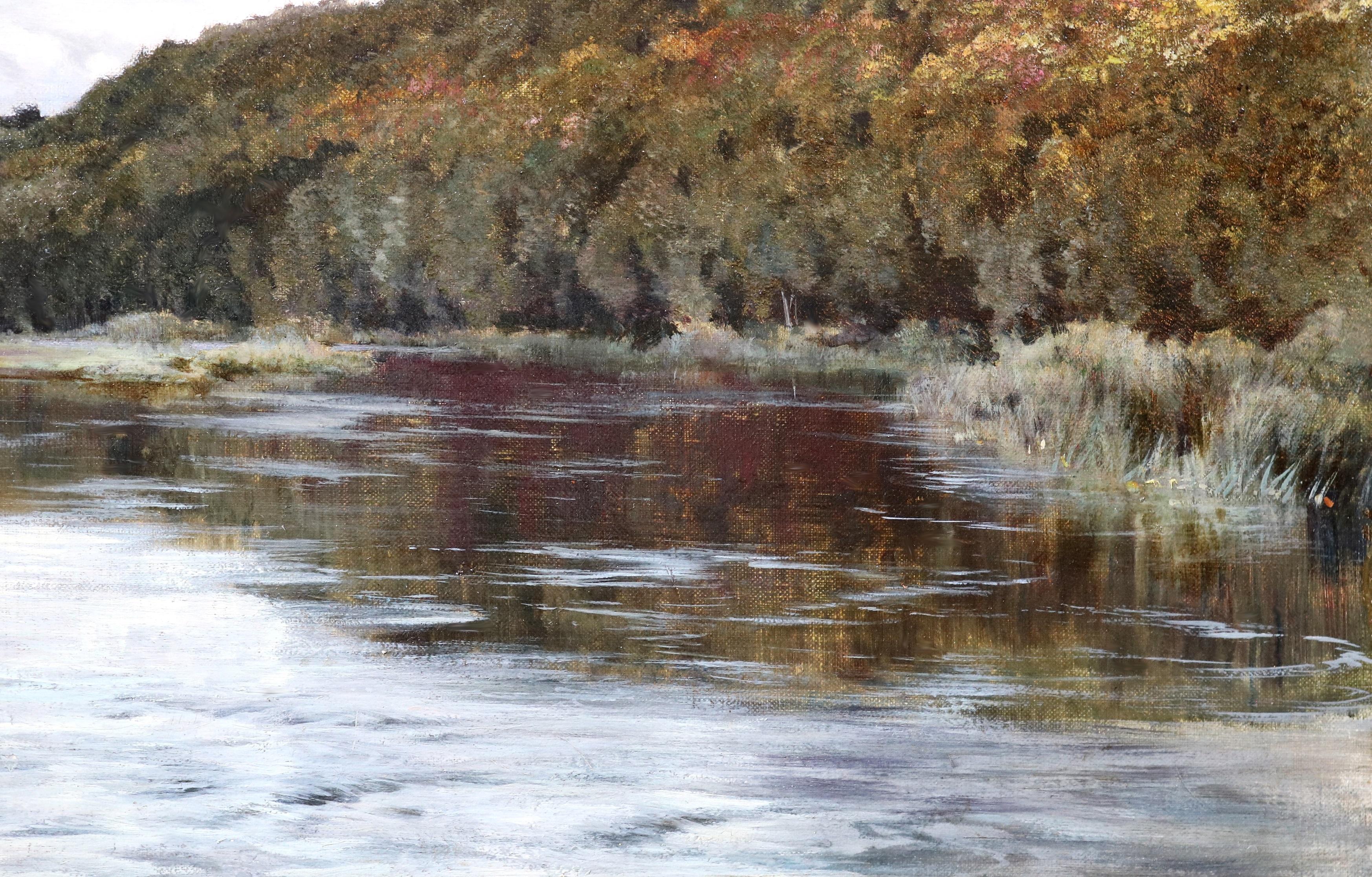 Die Themse bei Pangbourne - Ölgemälde aus dem 19. Jahrhundert Englische Flusslandschaft im Angebot 2