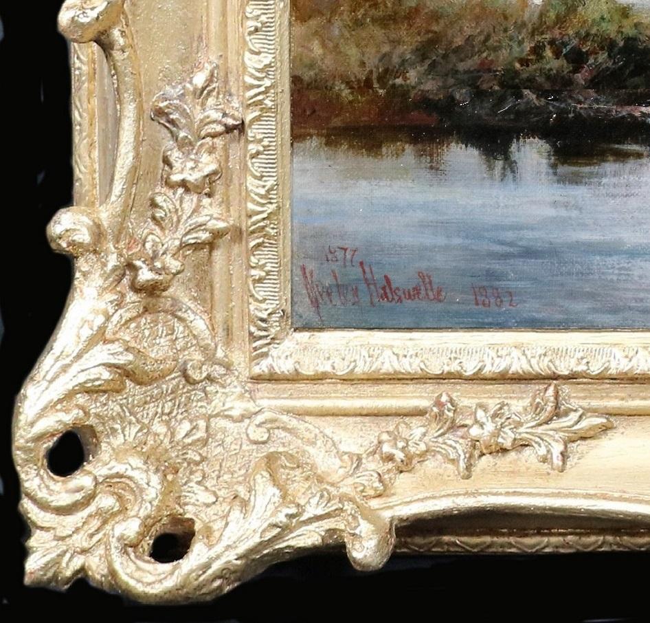 Die Themse bei Pangbourne - Ölgemälde aus dem 19. Jahrhundert Englische Flusslandschaft im Angebot 3