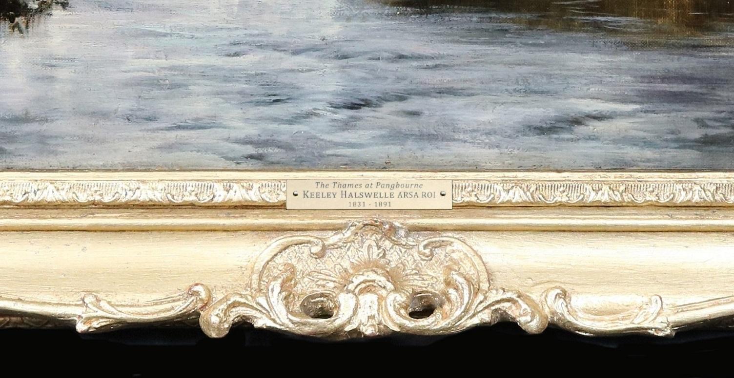 Die Themse bei Pangbourne - Ölgemälde aus dem 19. Jahrhundert Englische Flusslandschaft im Angebot 4