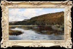 The Thames near Pangbourne - 19th Century Oil Painting English River Landscape