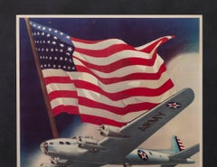 "Keep 'Em Flying Is Our Battle Cry" Vintage WWII Recruitment Poster, 1942