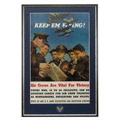 "Keep 'Em Flying" Vintage WWII U.S. Army Air Corps Recruitment Poster, 1942