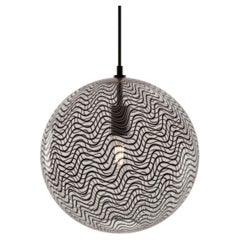 KEEP Handblown Glass Globe Pendant Light, Mid-Century Inspired Patterned Glass