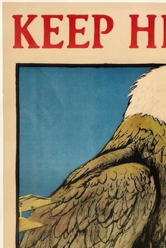 KEEP HIM FREE BUY WAR SAVINGS STAMPS Original Vintage WWI Propaganda Poster