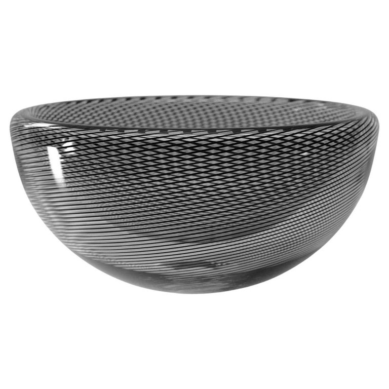 KEEP Zephyr, Handblown Glass Bowl, MidCentury Inspired Patterned Glass