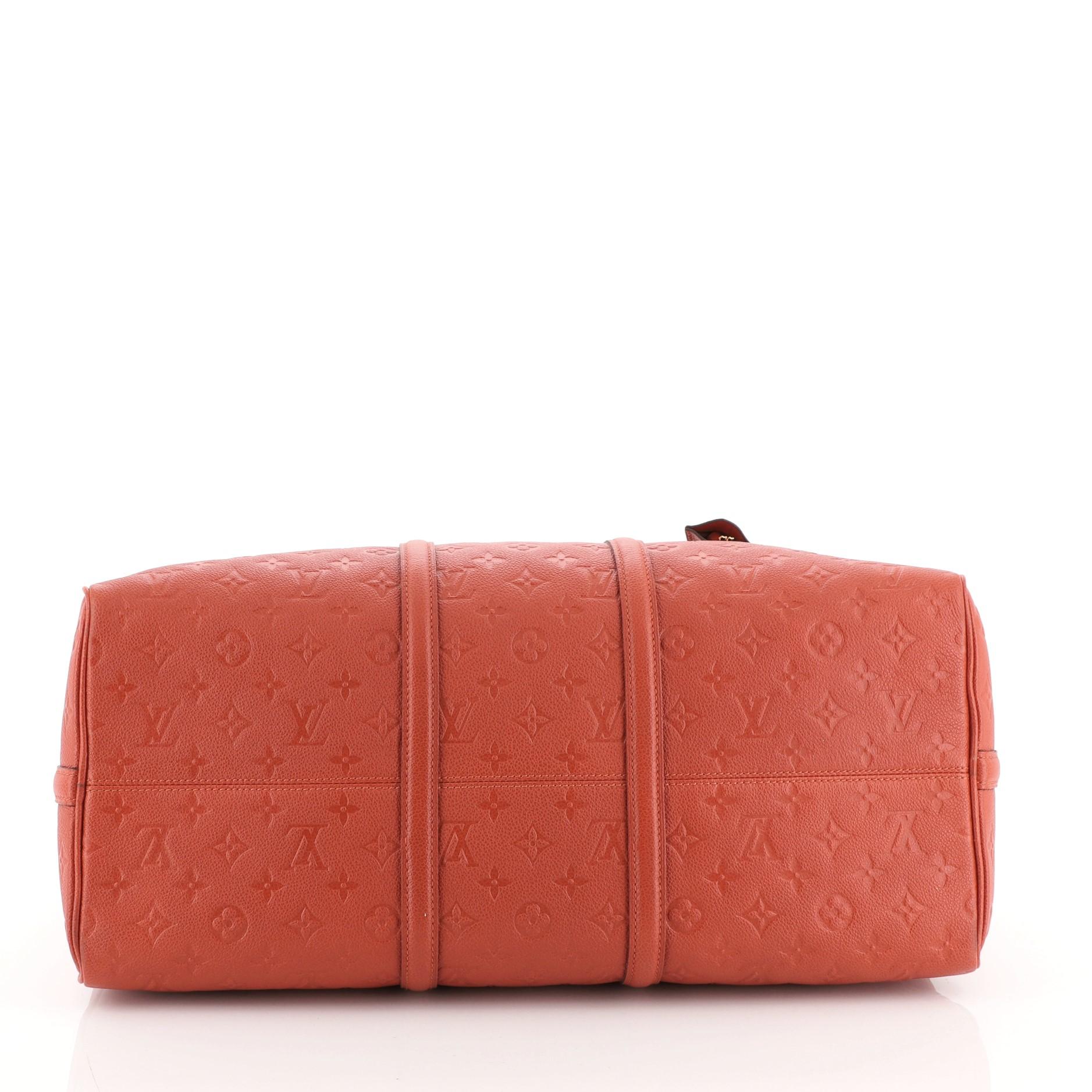 Orange Keepall Bandouliere Bag Monogram Empreinte Leather 45