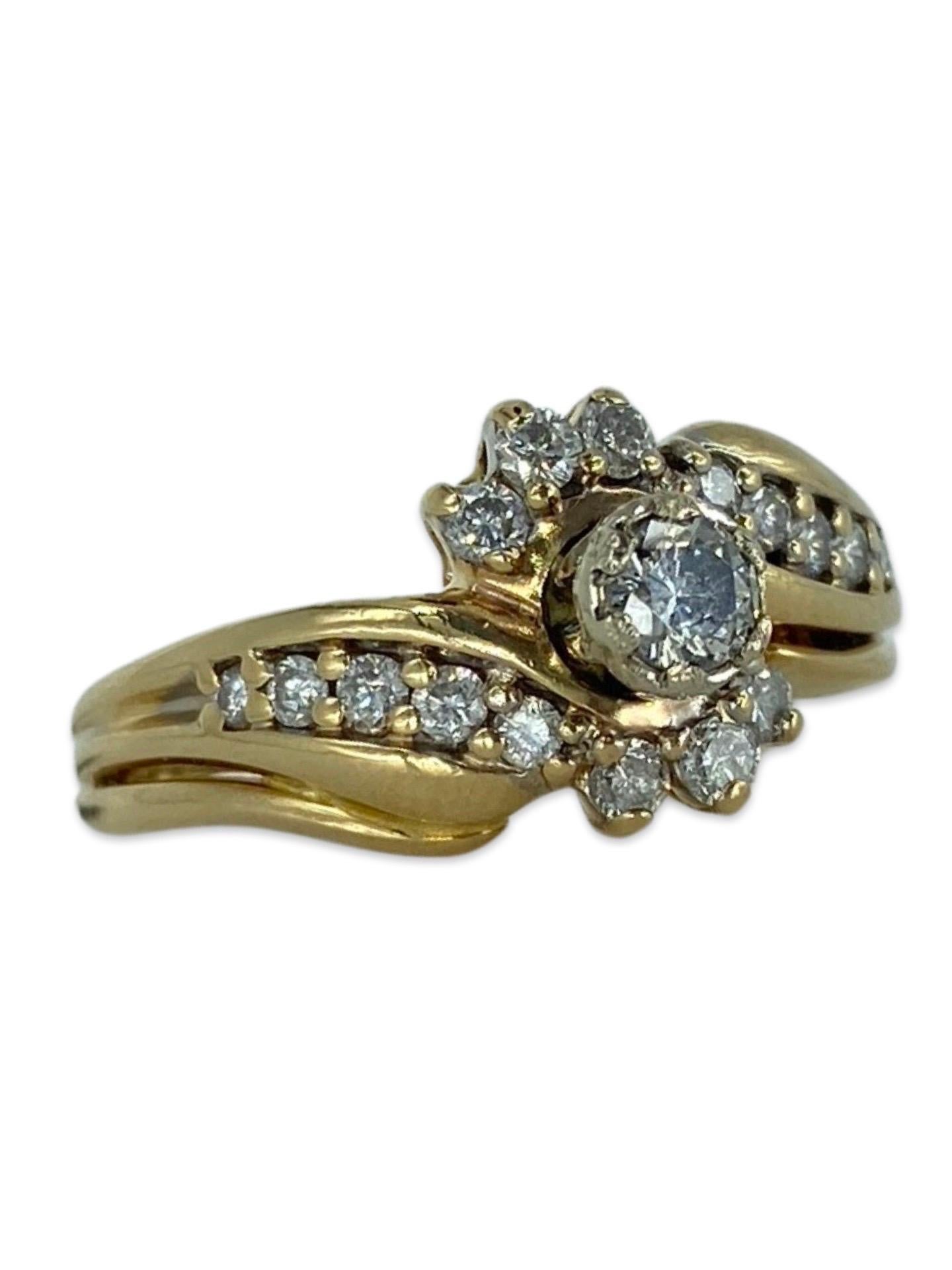 Round Cut Keepsake 0.60 Carat Diamonds Engagement Ring 14k Gold  For Sale