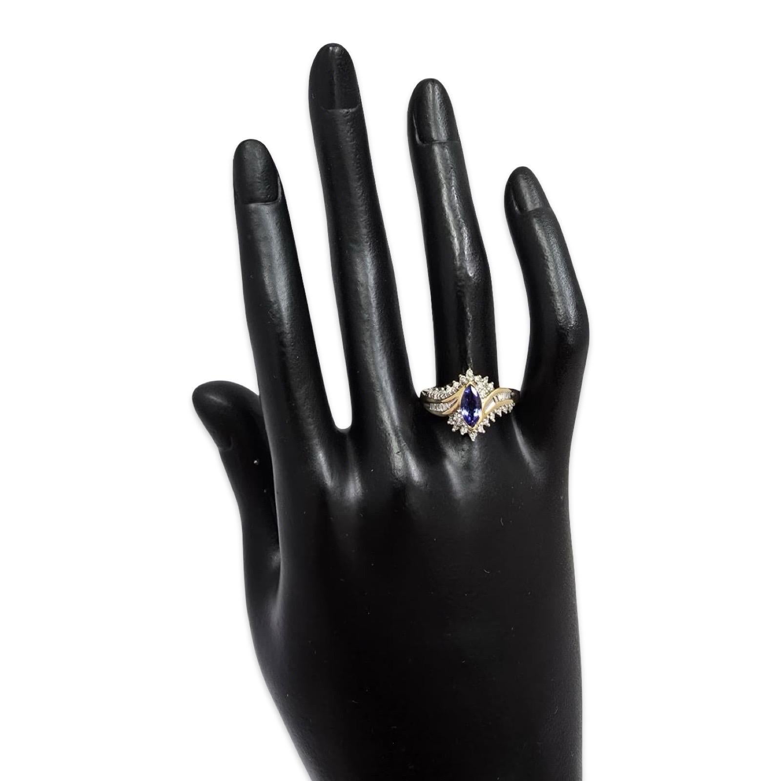 Donna Keepsake 0.96ctw Tanzanite & Diamond Rings Anello in oro 14k in vendita