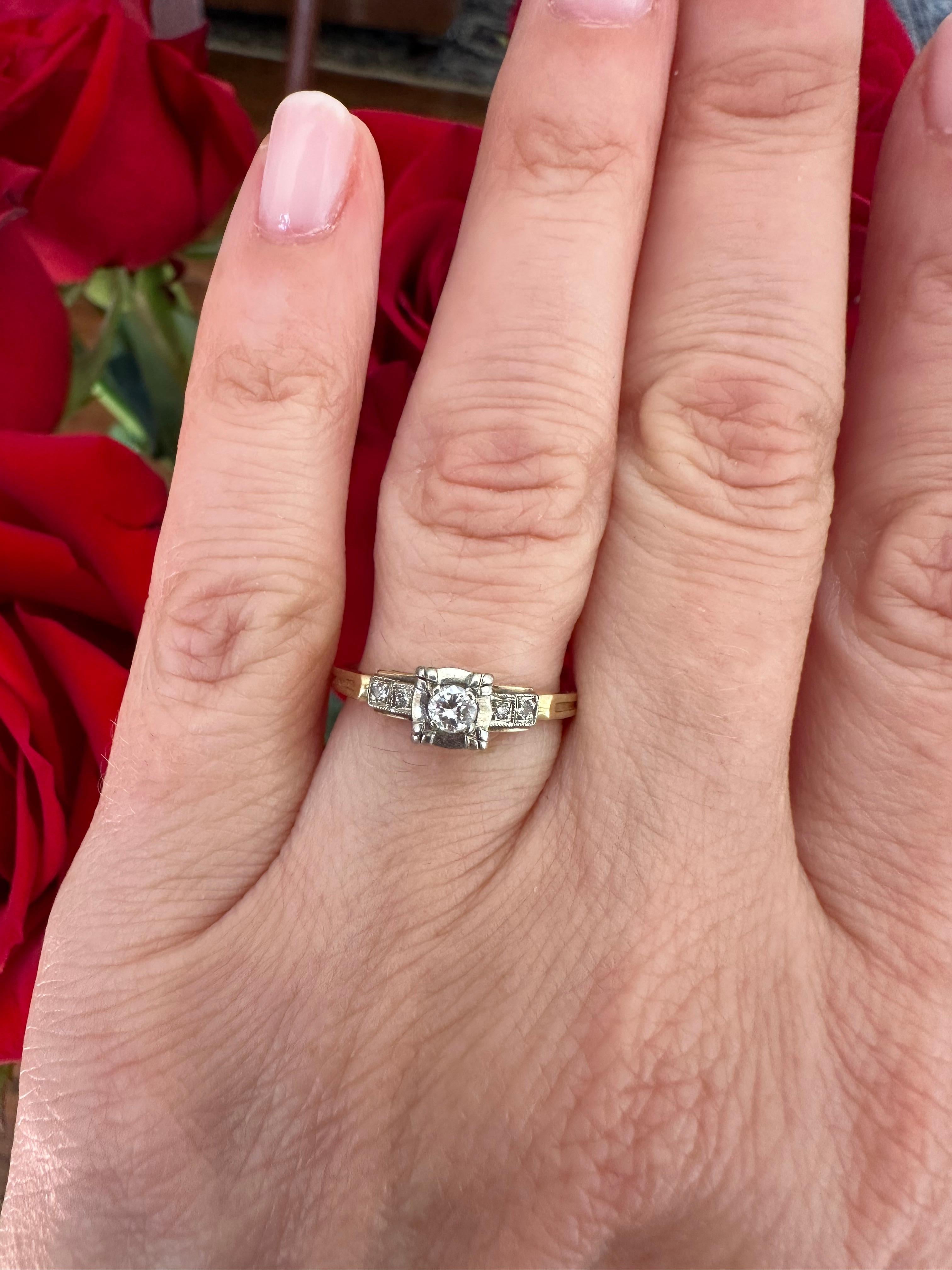 Keepsake Diamond Two-Tone Engagement Ring  For Sale 1