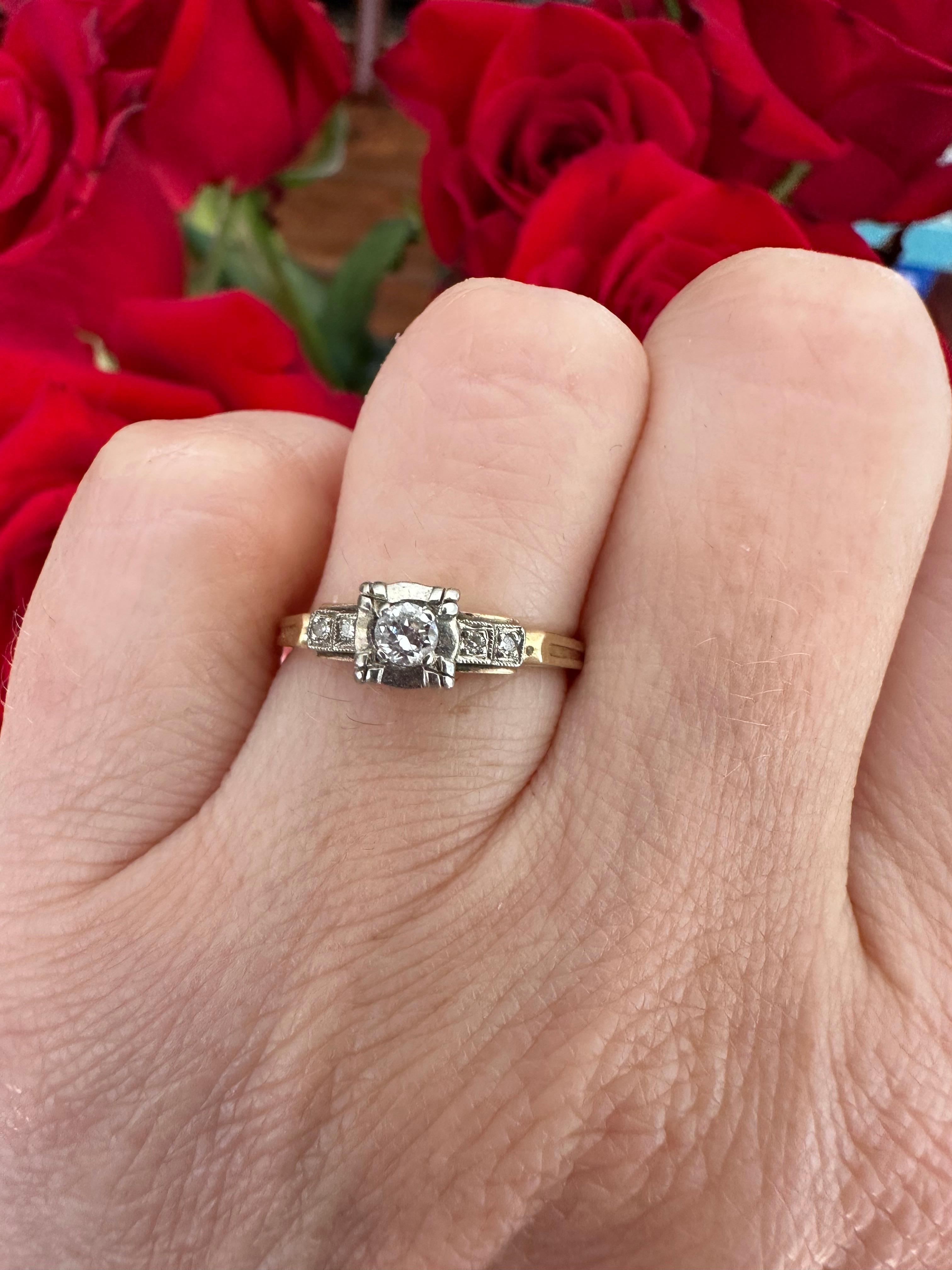 Keepsake Diamond Two-Tone Engagement Ring  For Sale 2