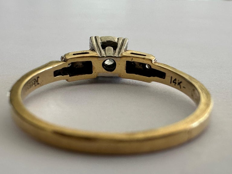 Yellow Gold Ring Vintage Keepsake Diamond Engagement Rings Vintage