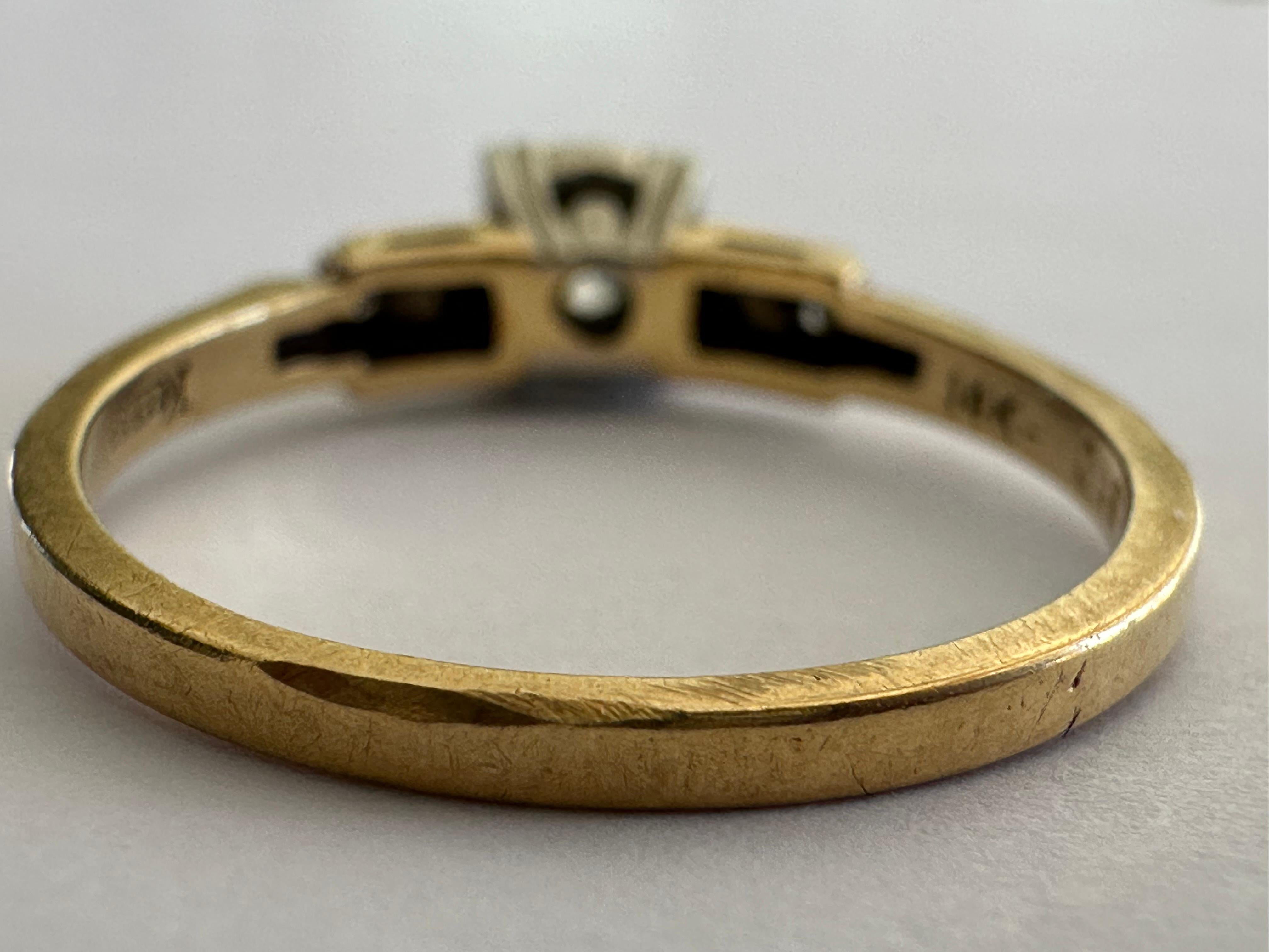 Retro Keepsake Diamond Two-Tone Engagement Ring  For Sale