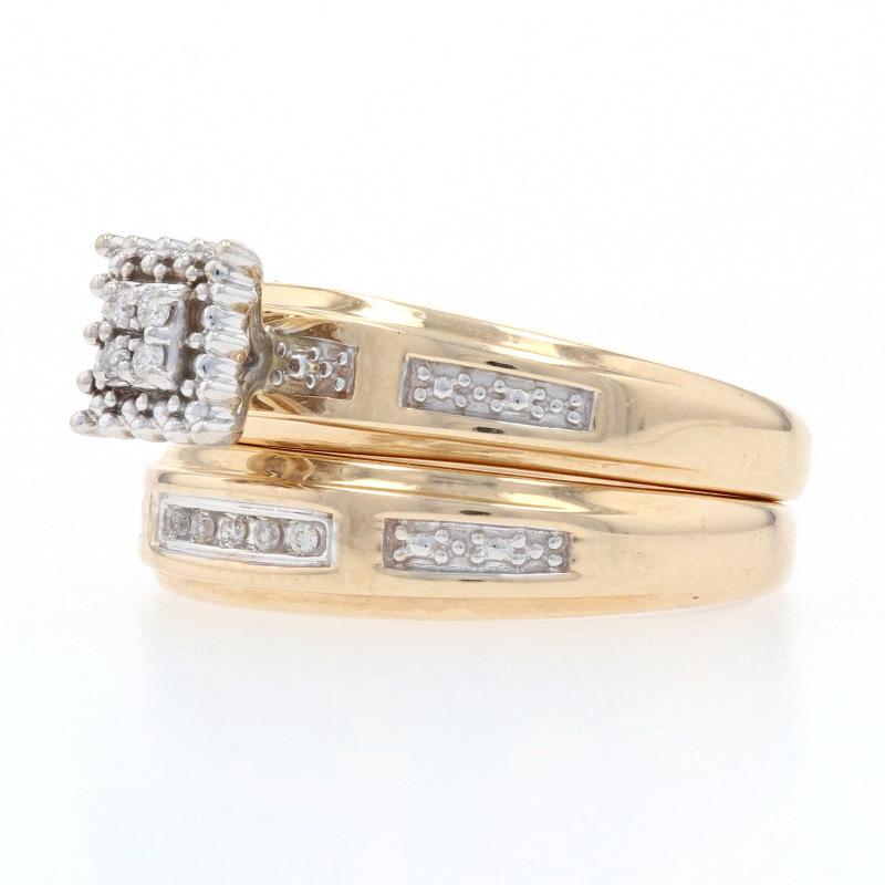 Keepsake Diamant-Ehering-Set Gelbgold, 10k Rundschliff Brautmodenringe im Zustand „Neu“ in Greensboro, NC