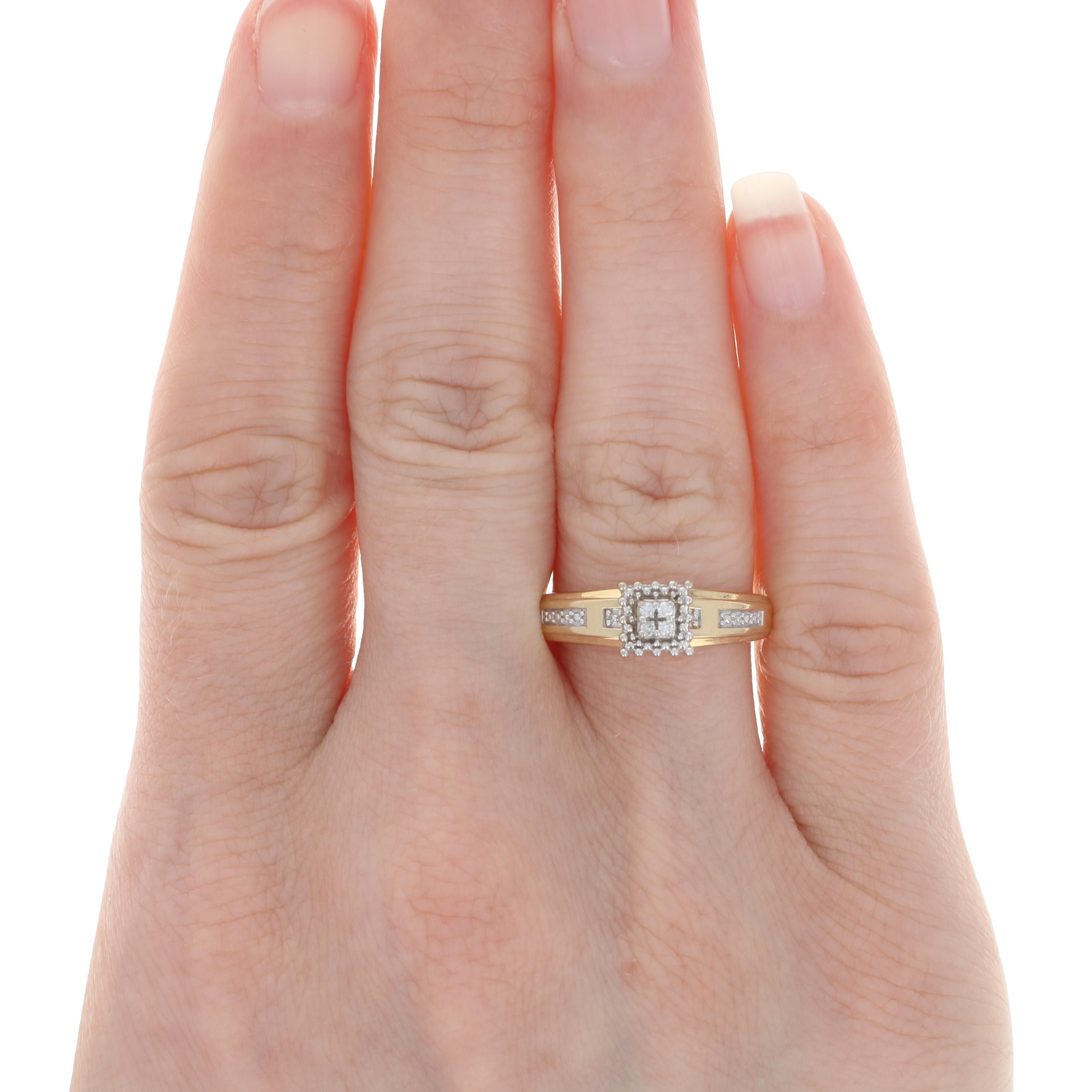 Keepsake Diamant-Ehering-Set Gelbgold, 10k Rundschliff Brautmodenringe 1